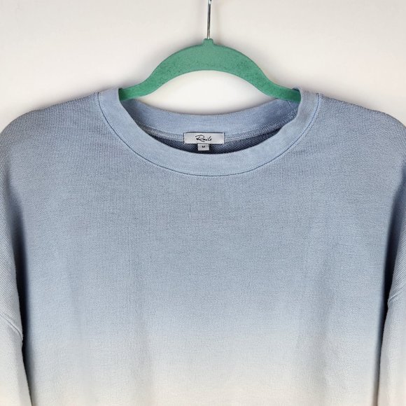 Rails Reeves Blue Mint Dip Dye Ombre Sweatshirt sz M - Picture 4 of 10
